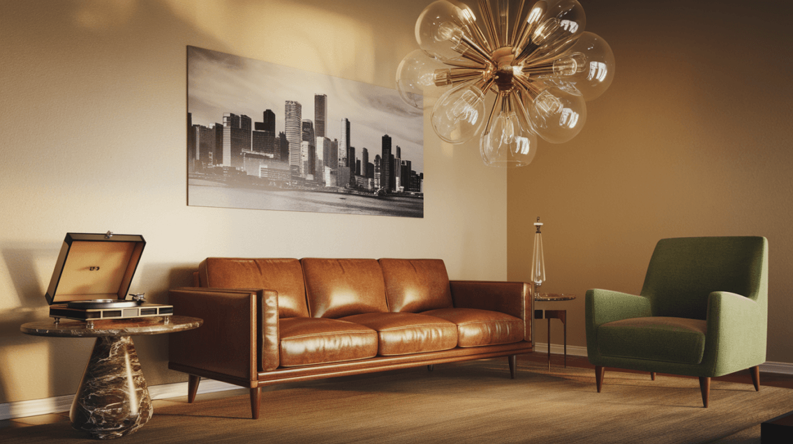 Mid-Century Modern Wohnzimmer: 10 Ideen für zeitlosen Retro-Charme ...