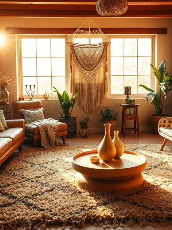 Boho Wohnen meets Retro: So mischst du 70er-Jahre-Flair mit Naturmaterialien