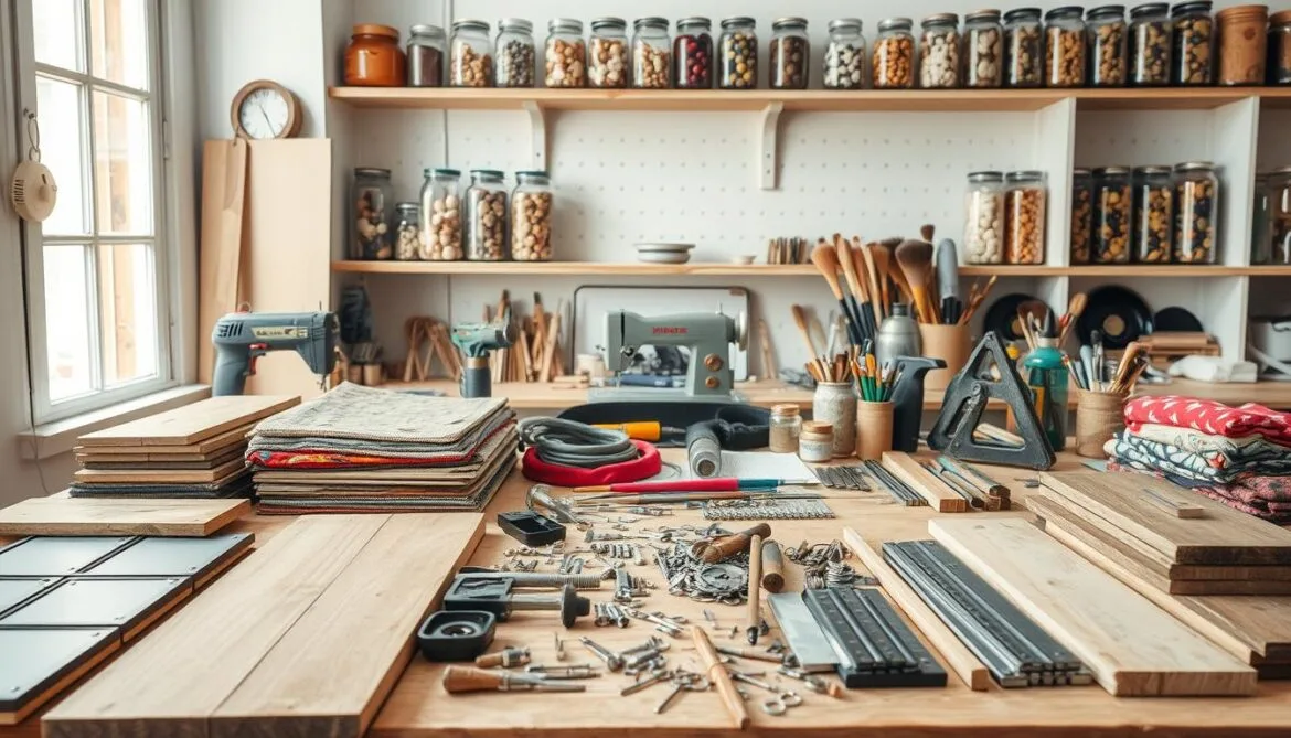 Upcycling Materialien und Werkzeuge