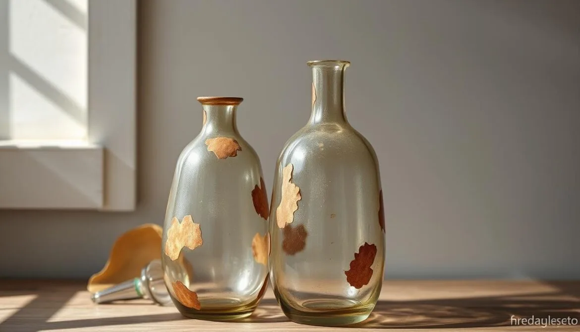 Shabby Chic Vasen mit Rost-Akzenten Shabby Chic Vasen mit Rost-Akzenten